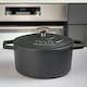 image 2 of Cooks Professional Cast Iron Casserole 20cm | 2.8L Capacity | Enamelled Inside and Out | Matte Black