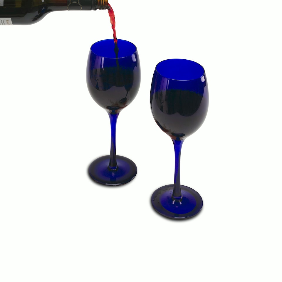 image 1 of Blue Wine Glass( Set Of 2) Blue