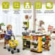 image 4 of 65PCS Supermarket Cart Toys Play Set with Cash Register Scanner Play Food Light Music and Smoke Effects
