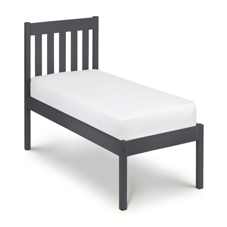 image 1 of Anthracite Lacquer Solid Pine Low Foot End Bed - Double 4ft 6" (135cm)