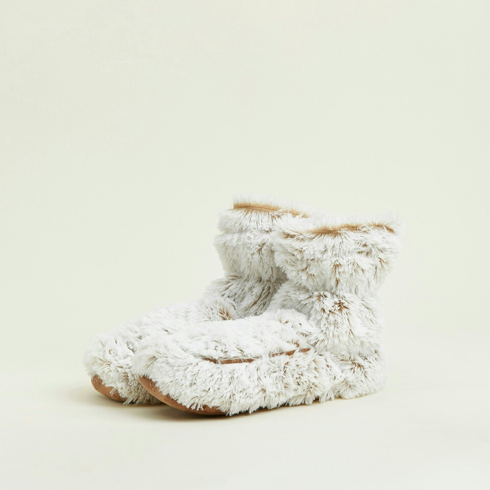 image 1 of Warmies Microwavable Boots One Size Marshmallow Beige Colour