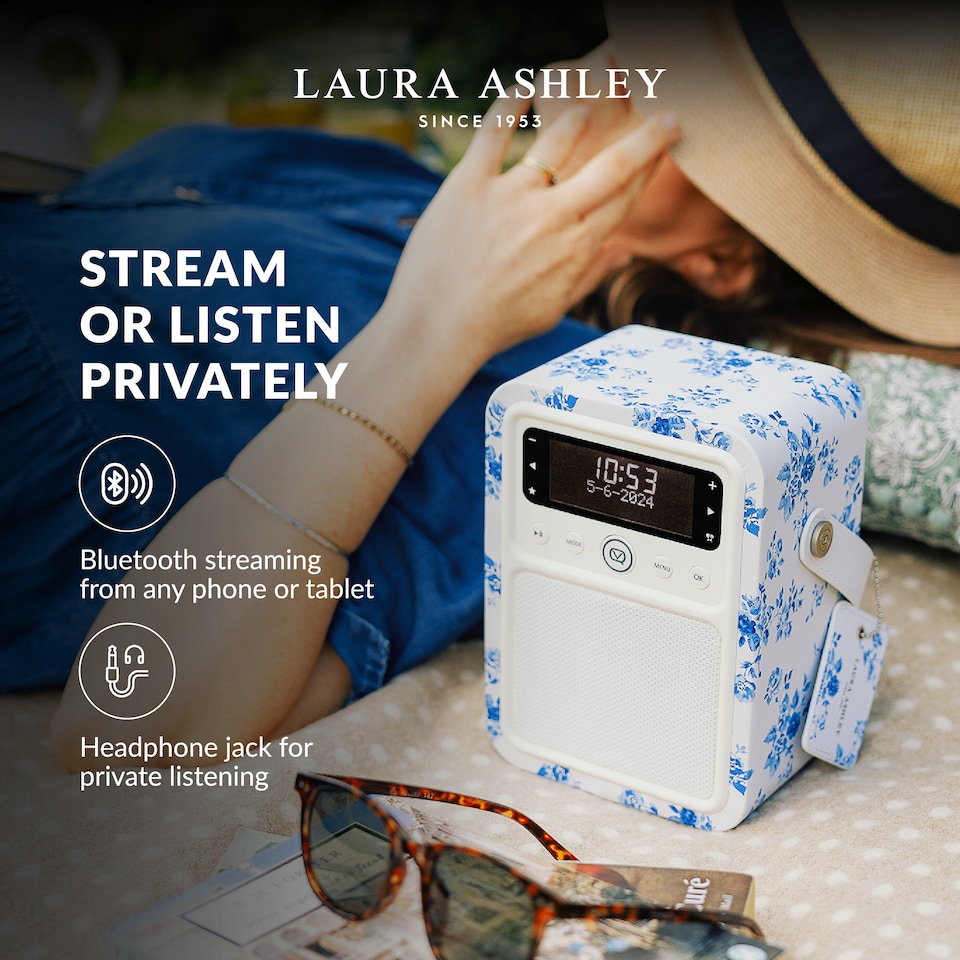 image 1 of Laura Ashley Portable DAB Radio Alarm Clock Monty DAB+FM Digital Radio