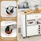 image 9 of COSTWAY 2-in-1 Kitchen Island Bar Table Storage Trolley White
