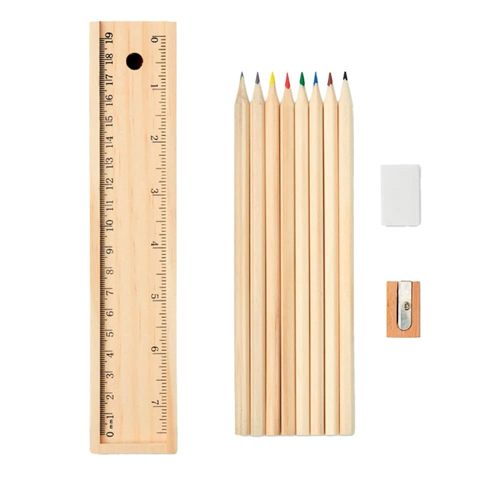image 1 of MidOcean Todo Wooden Stationery Set - Wood - One Size Brown