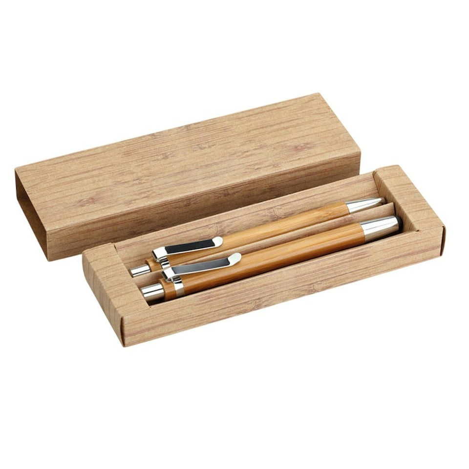 image 1 of MidOcean Bambooset Bamboo Pen & Pencil Set - Wood - One Size