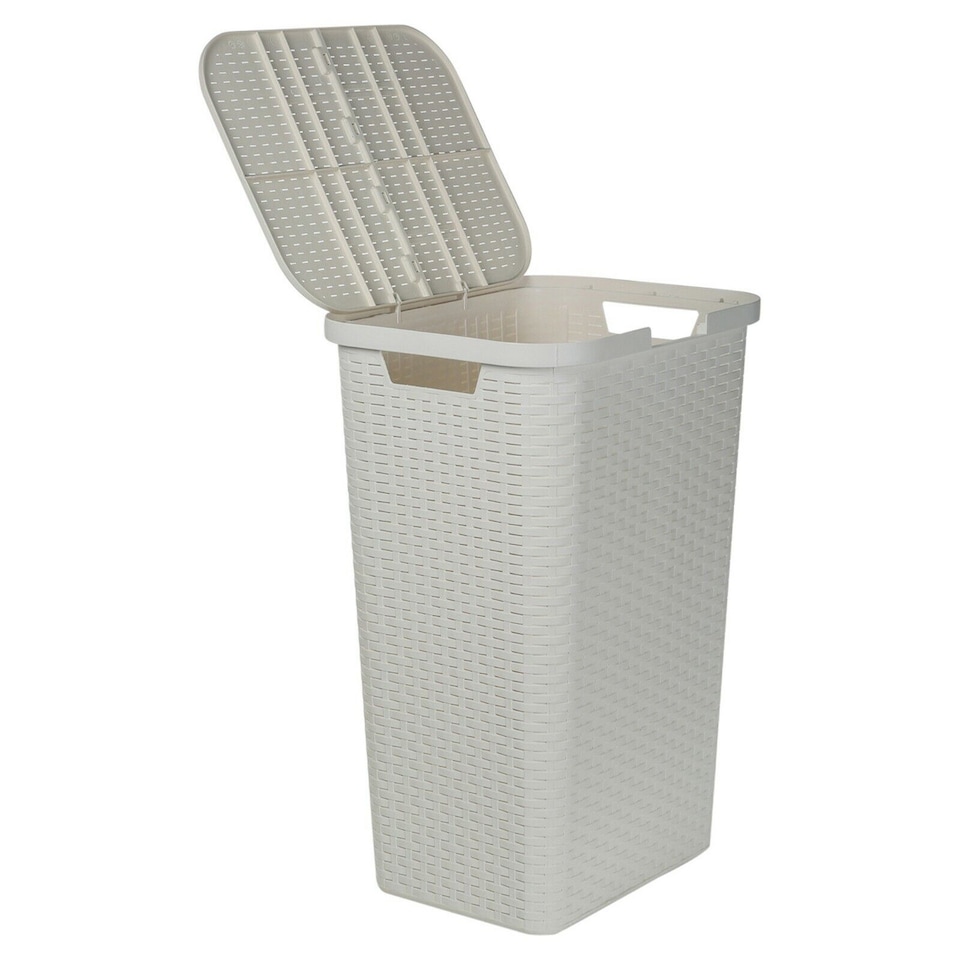 image 1 of 60L Plastic Laundry Bin Basket | Black | 1