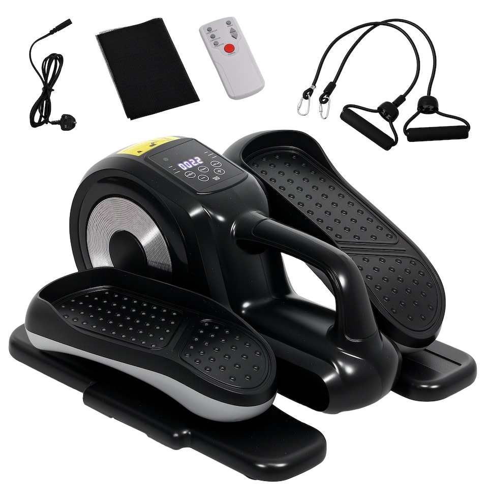 image 1 of SPORTNOW Mini Elliptical Machine, Seated Pedal Exerciser w Remote Control