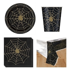 Gold Spider Web 8 Person Value Party Pack