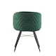 image 5 of Set of 4 Vittorio Velvet Dining Chairs with Black Metal Legs, Quilted Design Modern Accent Chair | Green