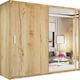 image 1 of Stylish 120cm Sliding Wardrobe with Full Mirror Door & Lined Panel Design | White, Black, Grey Finish Brown | Oak120cm