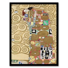 Gustav Klimt Framed Wall Art Fulfillment Lovers Embrace Painting Home Décor