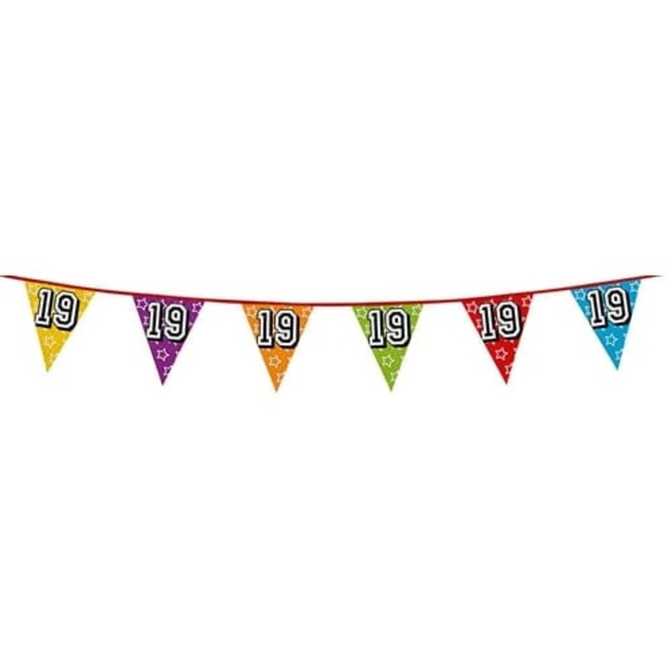 Age 19 Holographic Foil Pennant Bunting 8m
