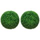 image 1 of HOMCOM Set of 2 Artificial Topiary Balls, 40cm FauBoxwood Balls, Hanging Decoration for Home, Indoor, Outdoor, Green