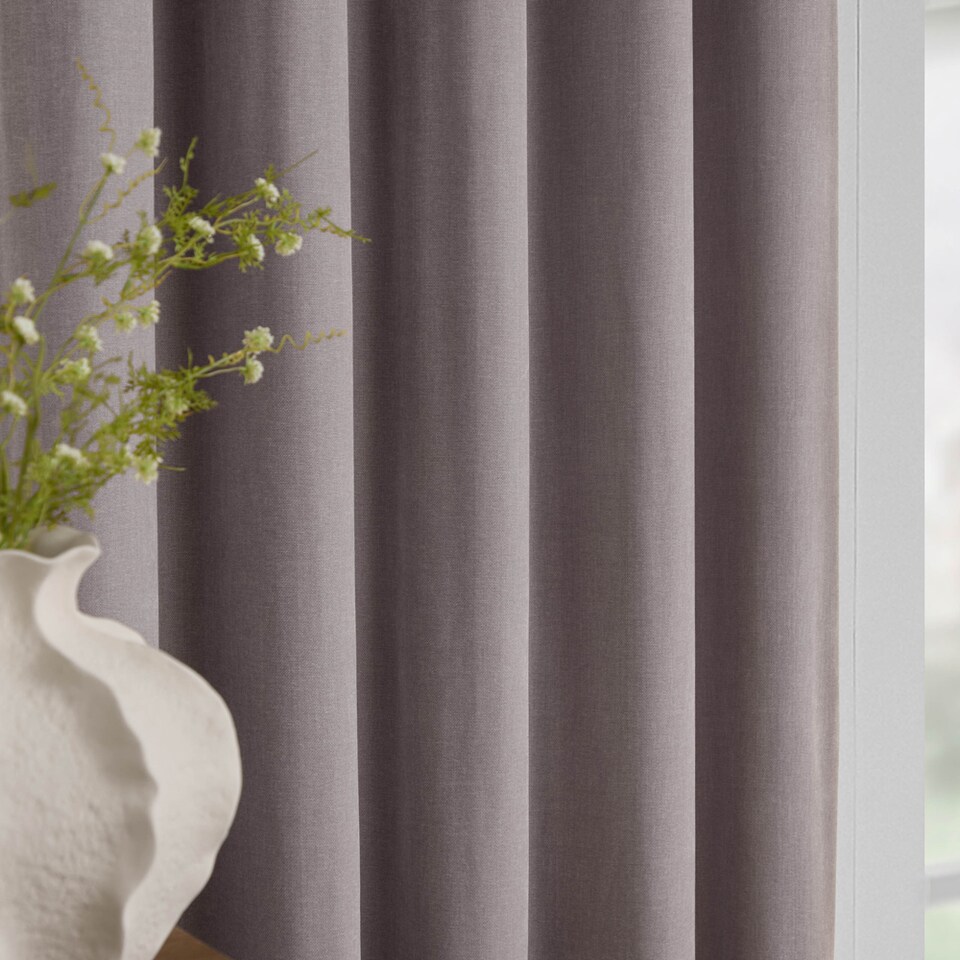 image 1 of Yard Heavy Chenille Room Darkening Eyelet Curtains, Mauve, (W) 229 x (D) 183cm | Purple | Mauve | 1