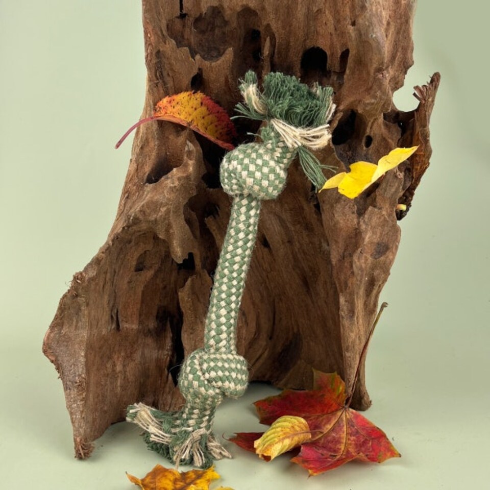 image 1 of HugglePets Legacy Hemp 2 Knot Bone Dog Toy