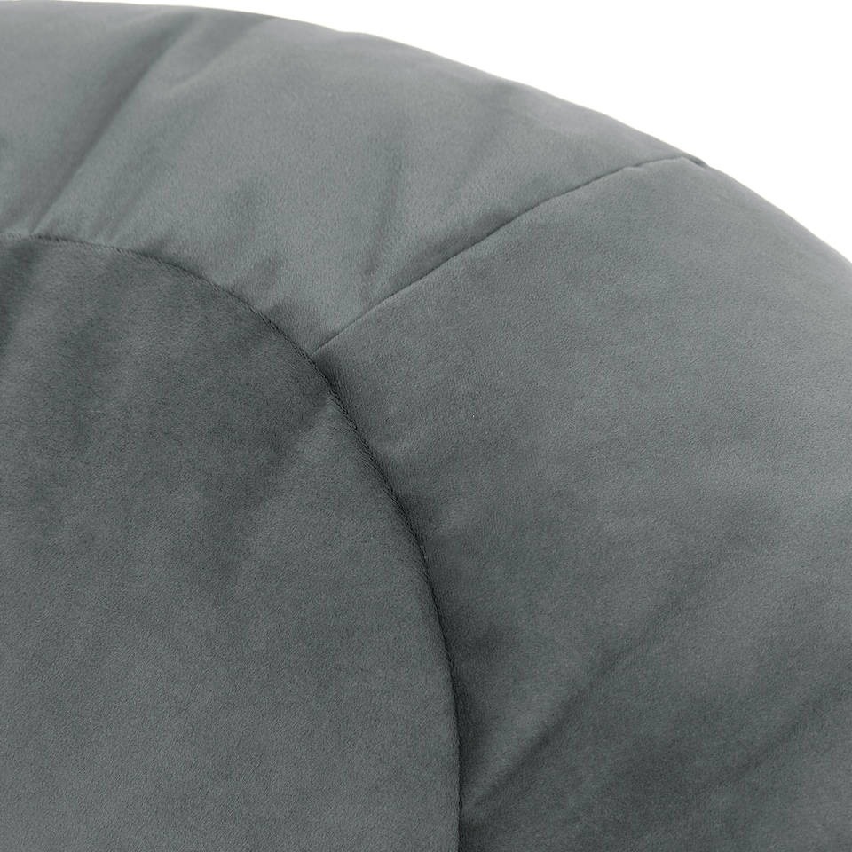 image 1 of icon Kingston Classic  Velvet Bean Bag Chair and Square Footstool Velvet, Charcoal