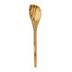 image 2 of Verano Spanish Ceramics Olive Wood Round Spoon With Corner - 30cm