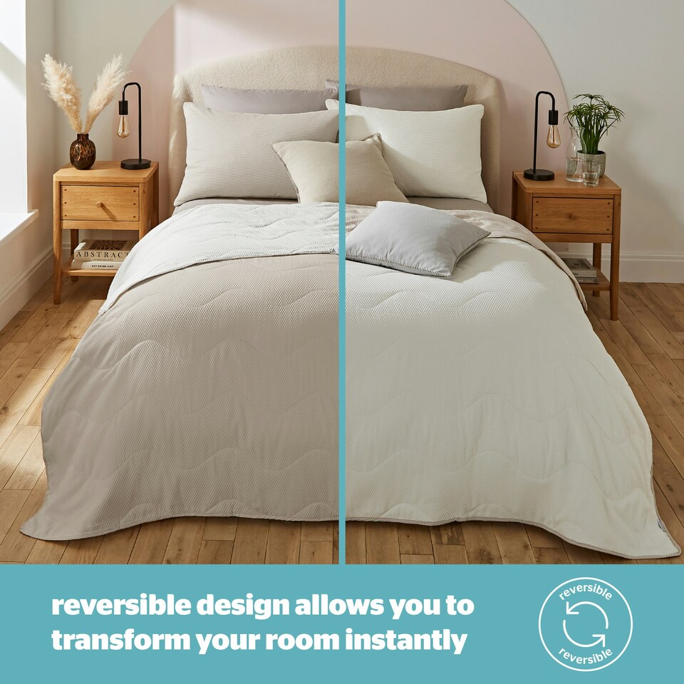 image 1 of Silentnight Summer Breeze 2.5 Tog Coverless Duvet and Pillowcase Set Cream | Taupe | Single