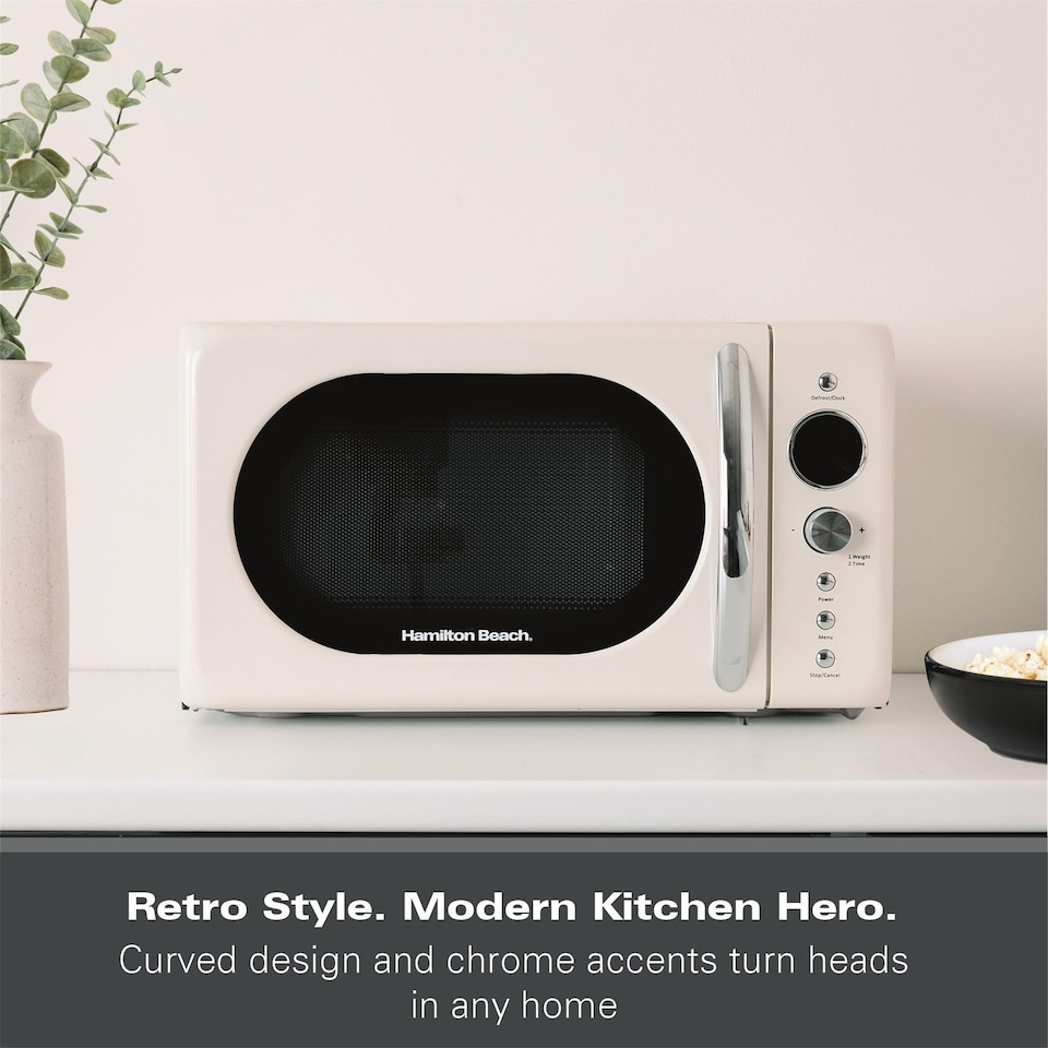 image 1 of Hamilton Beach 20L Retro Cream Microwave