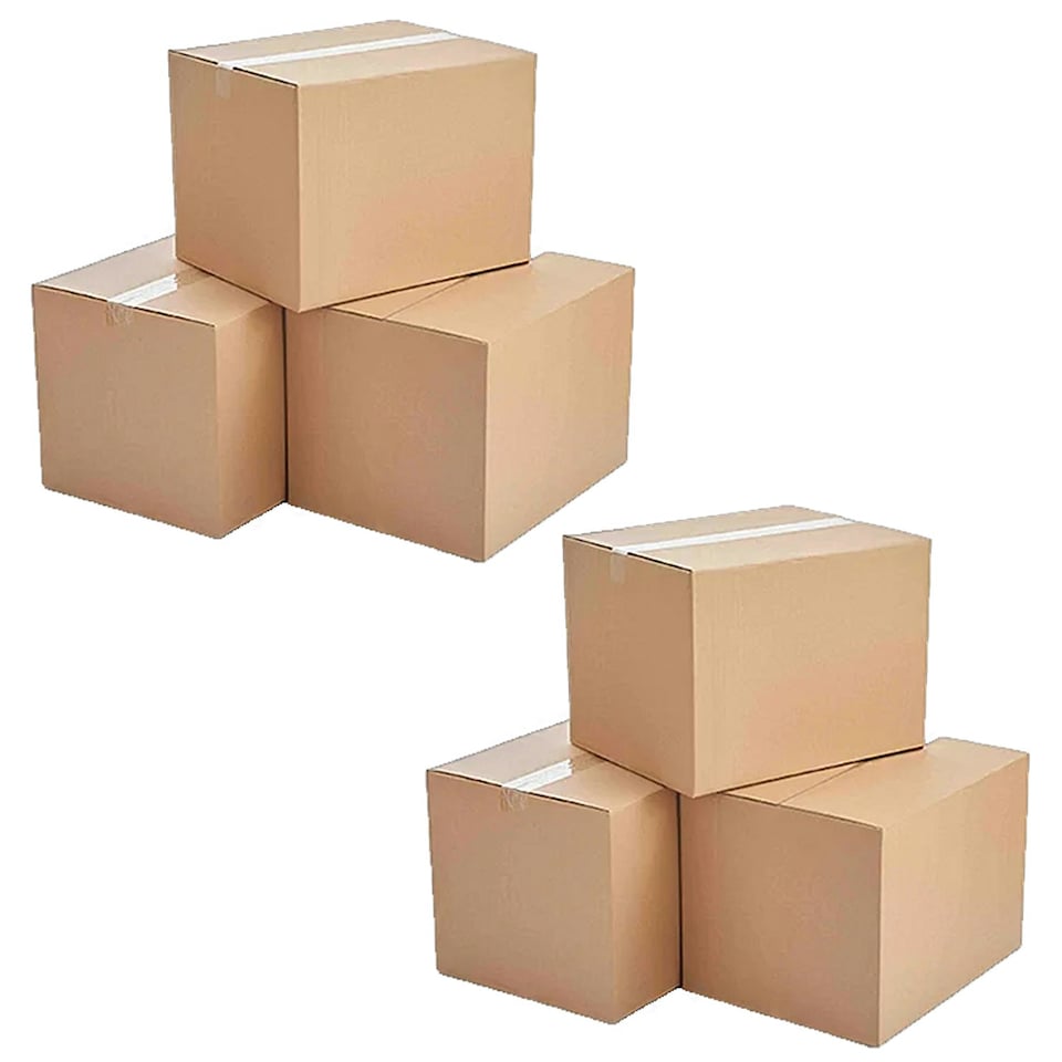 image 1 of 50 x Single Wall 8 x 6 x 6" (203x152x152mm) Strong Cardboard Shipping Boxes For House Moving & Storage Brown