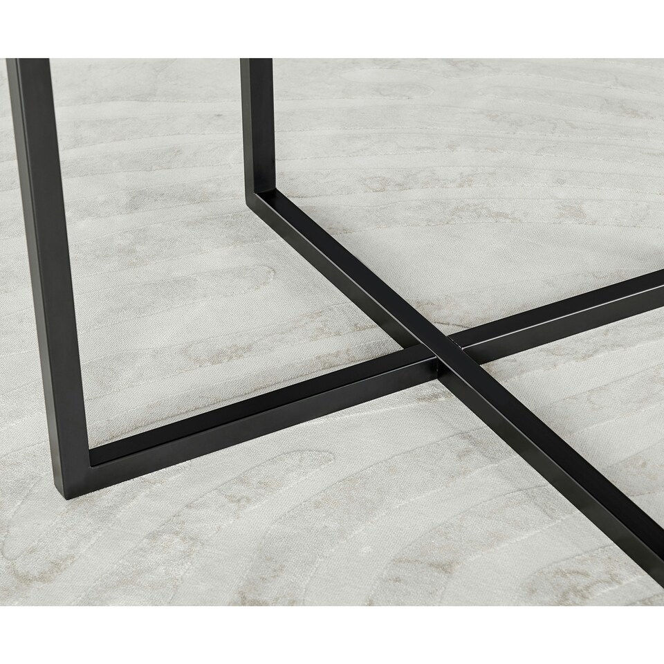 image 1 of Furniturebox Adley Wooden and Black Metal Round Storage Dining Table