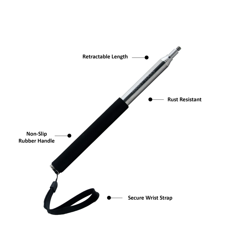 image 1 of Ferret Stick Mini 47 (120 cm) Compact Anti-Twist Extension Rod & 360 Rotatable Hands-Free Phone Holder Wristband for Ferret Inspection Cameras