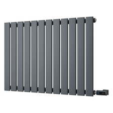 Typhoon - Anthracite Horizontal Electric Radiator H600mm x W816mm Single Panel 600w Thermostatic WIFI