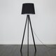image 1 of ValueLights Modern Black Wood Tripod Design Floor Lamp With Black Shade