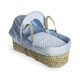 image 2 of Clair de Lune Dimple Palm Moses Basket With Folding Stand - Blue