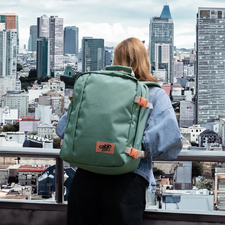 image 1 of CABINZERO Classic Cabin Backpack 44L, Lightweight Bag for Long Trips | Green | Sage Forest