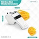image 2 of Silver Stainless Steel Referee Metal Whistle with Lanyard - 2pcs
