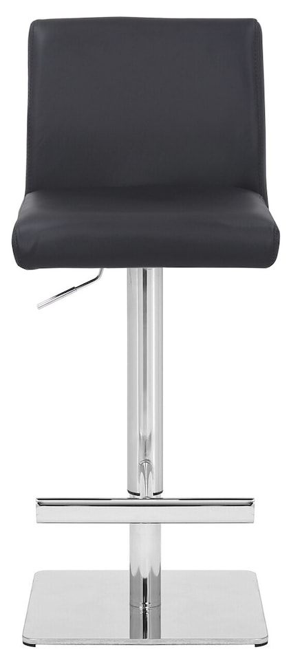 image 1 of Snella Deluxe Breakfast Bar Stool, Chrome Footrest, Height Adjustable Swivel Gas Lift, Home Bar & Kitchen Barstool, Black