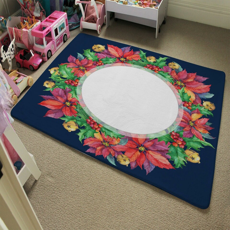 image 1 of Holly & Bright Leaves (Rug) Multi | Large: 140x200cm