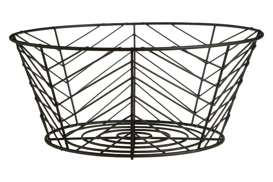 image 1 of Interiors by Premier Black Powder Coated Fruit Basket, Modern Wire Design Bowl For Storing Fresh Fruit, Durable Metal With Matte | Black