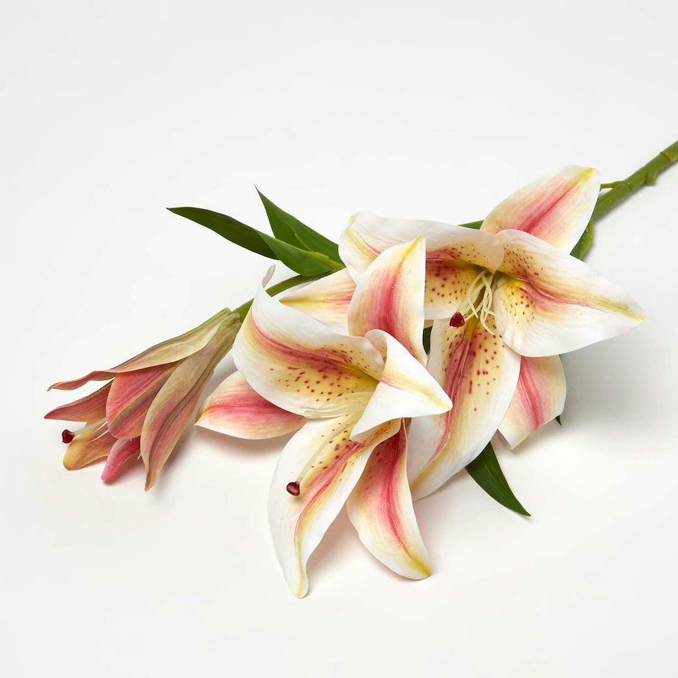 image 1 of Homescapes Artificial Stem of Lilium Auratum Flowers, 80 cm