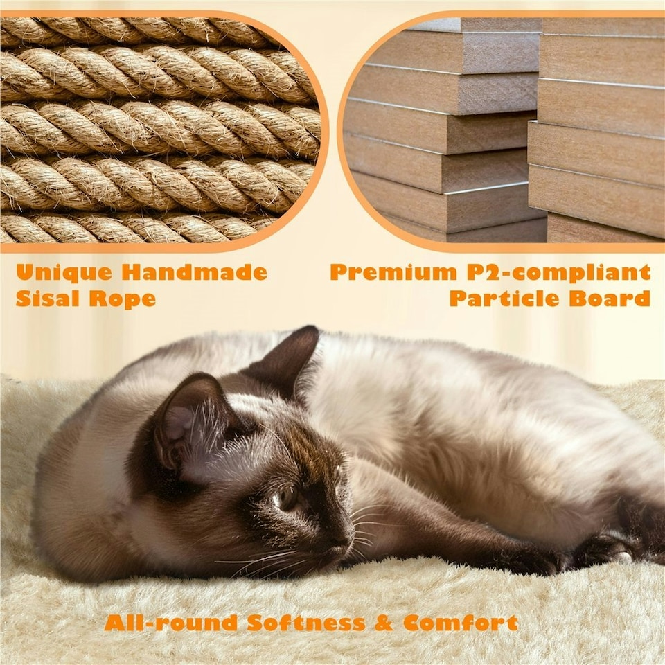 image 1 of Yaheetech 158 cm Multi Level Cat Tree with Condos Beige