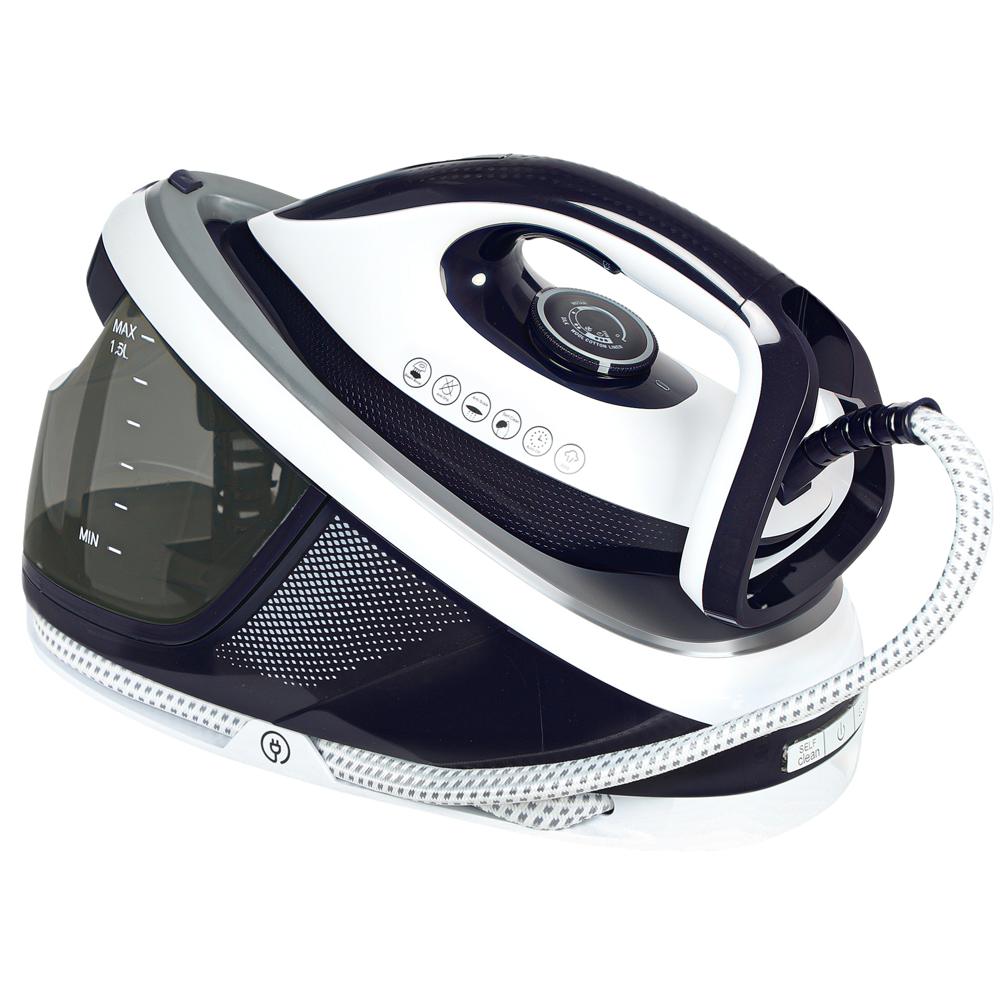 HOMCOM Steam Generator Iron, Large Water Tank, Energy-Saving, Self-Cleaning