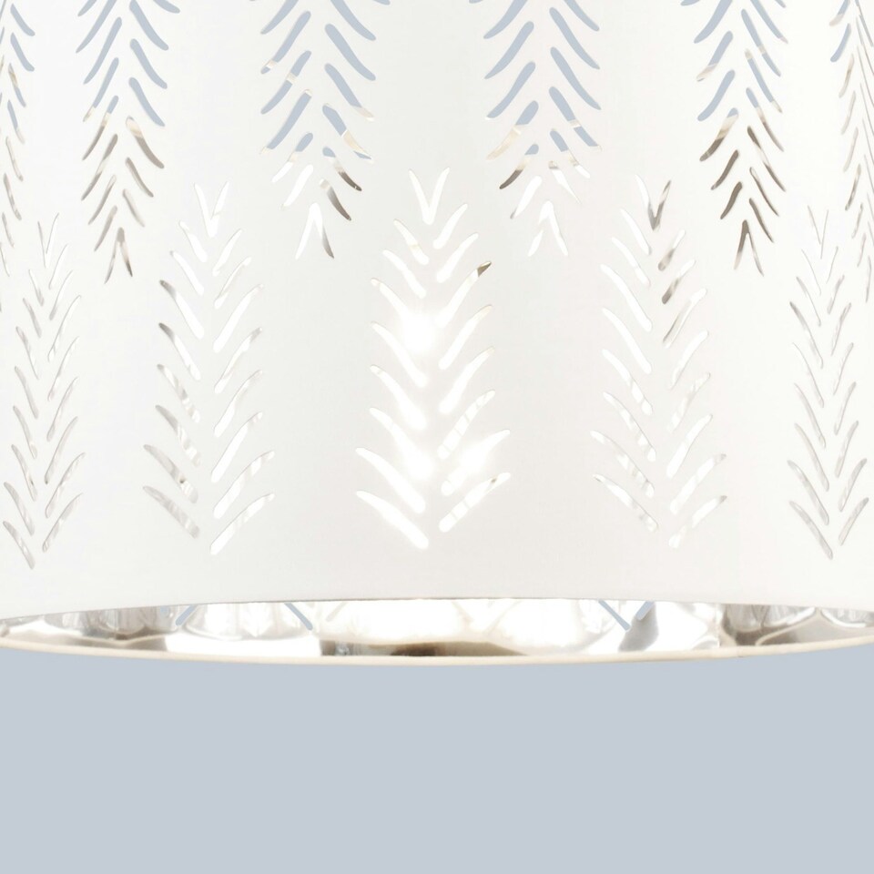 image 1 of First Choice Lighting Set of 2 Spruce White Cut Out Shades with Chrome Inner White | Chrome