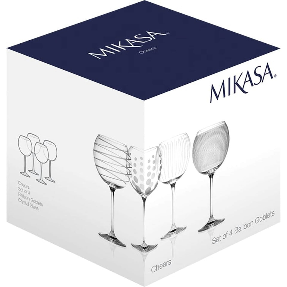 image 1 of Mikasa Gin Glass Set Clear Crystal 724ml Set of 4