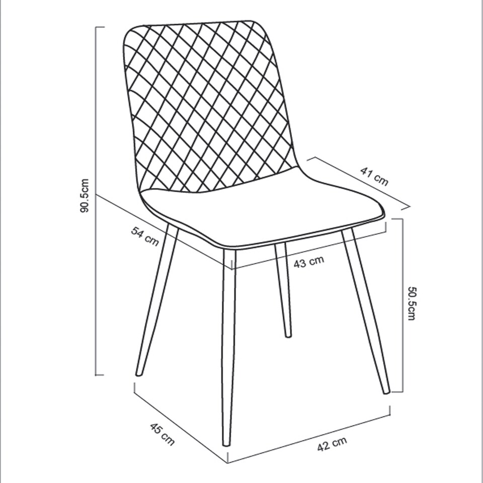 image 1 of Dining Chairs Velvet Fabric Lexi Set of 4 Beige by MCC