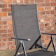 image 3 of Outdoor Garden Patio Multi Position Reclining Folding Chair in Black and Silver | Grey | Grey