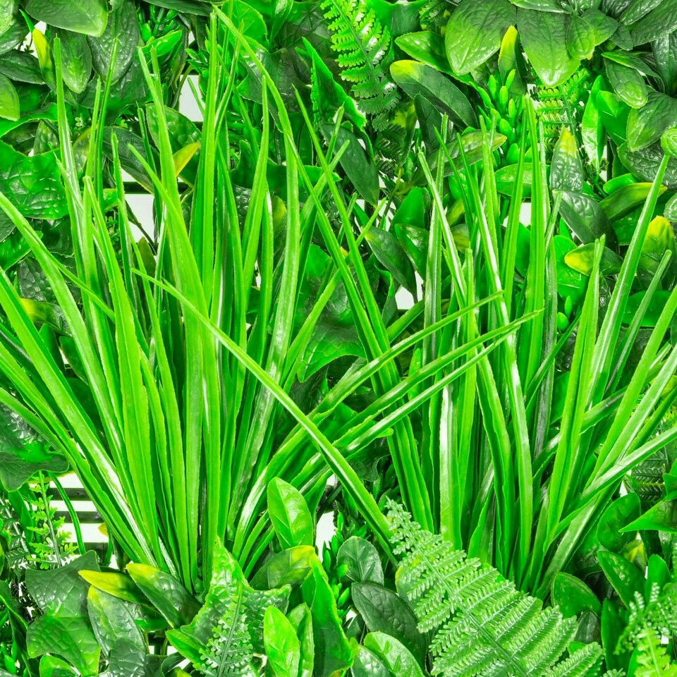 image 1 of Primrose Artificial Mixed Plants Green Garden Wall Hedge Panel 1m x 1m Set of 8