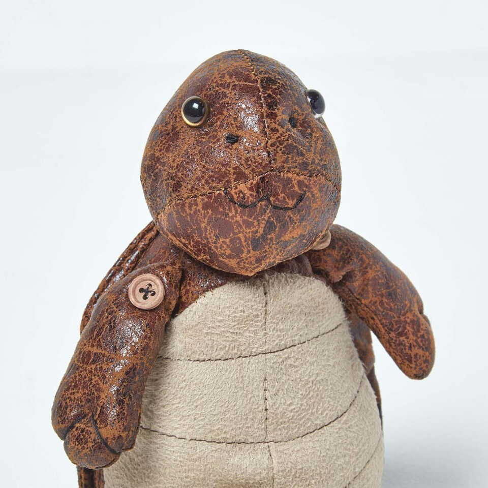 image 1 of Homescapes Door Stop Novelty Turtle Door Stopper Animal Faux Leather