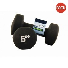 Fitness Mad Neoprene Dumbell Set (Pack Of 2) - Black - 5kg