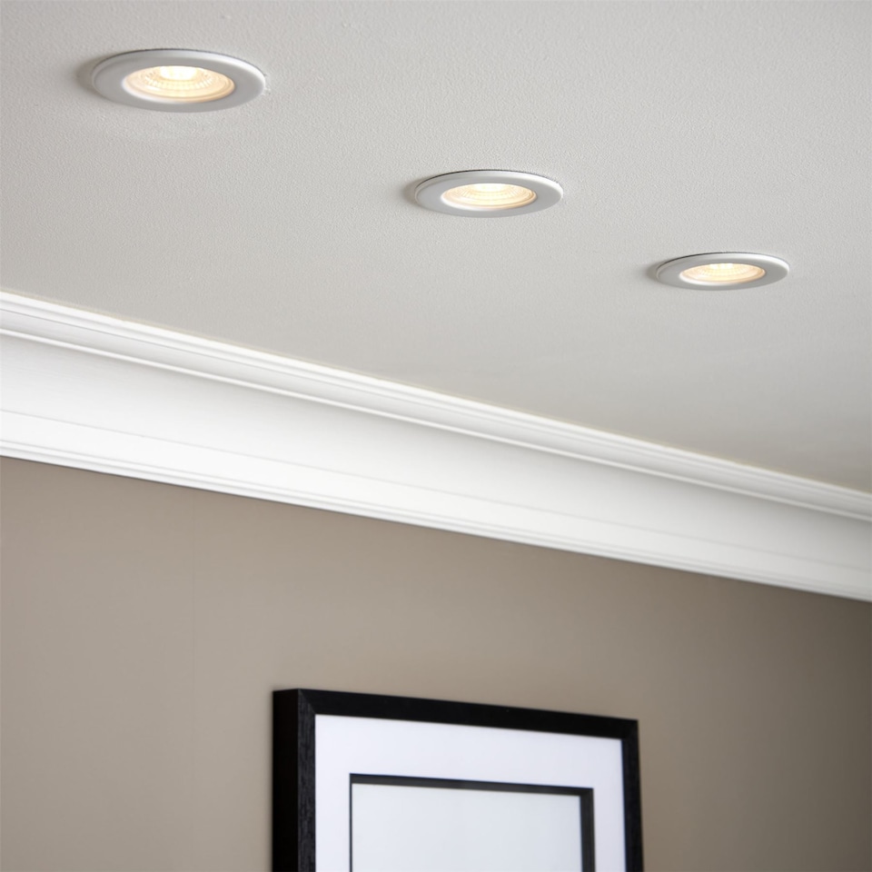 image 1 of Set of 20 Matt White Fire Rated 6W LED 3000K Recessed Downlights