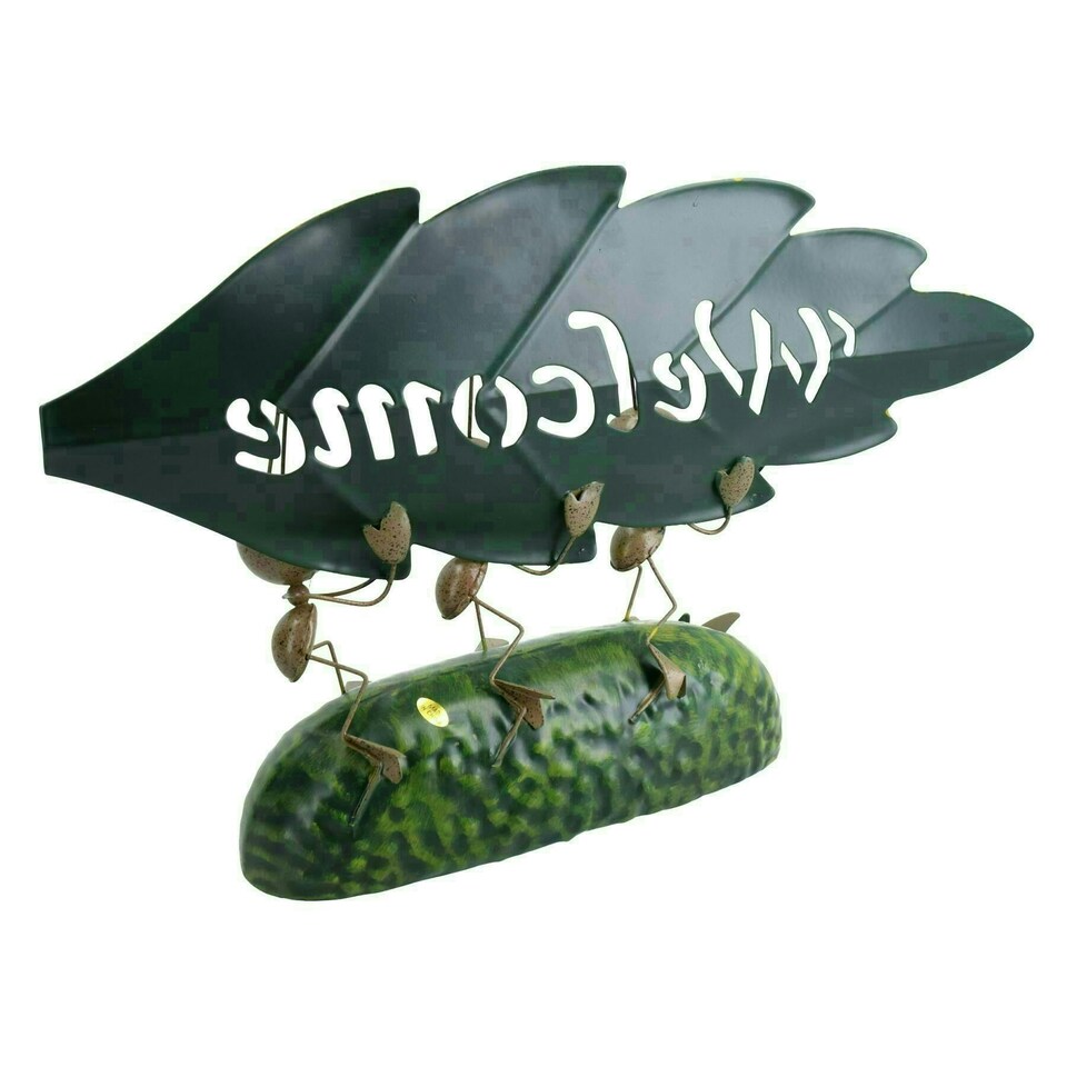 image 1 of Miniature Life Metal Ant Welcome Trio Garden Home Gift Ornament 6x23x34cm
