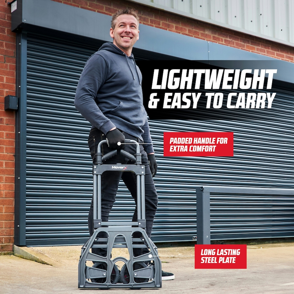 image 1 of MoverX 150kg Sack Truck Heavy-Duty Folding Aluminium Hand Truck