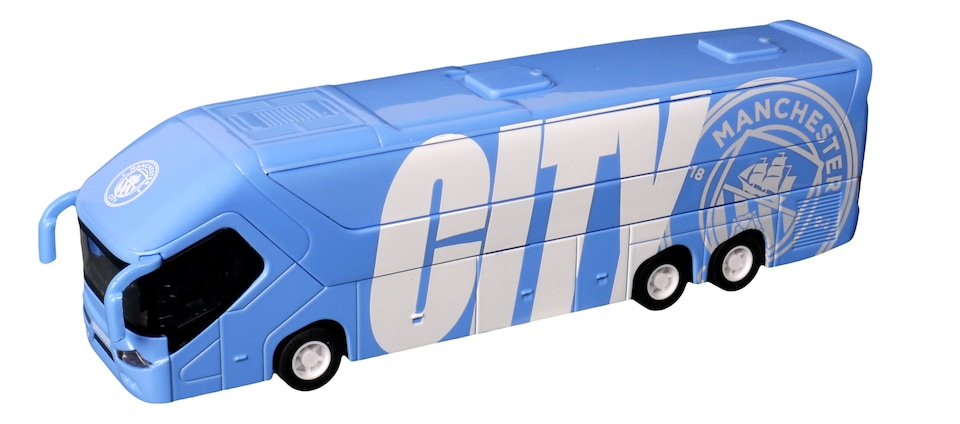 image 1 of Manchester City Bus Model Football Team Coach Toy