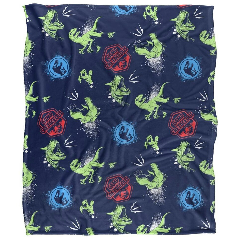 image 1 of Jurassic Park Camp Cretaceous Graffiti Blanket - Multicoloured - One Size