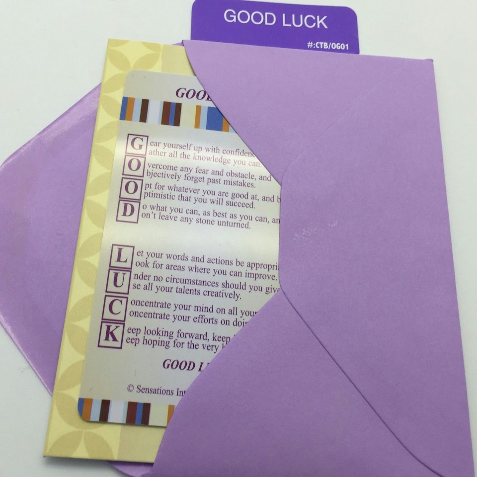 image 1 of GOOD LUCK Sentimental Keepsake Wallet / Purse Card